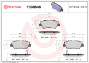 P30054N Sada brzdových destiček, kotoučová brzda PRIME LINE - Ceramic BREMBO