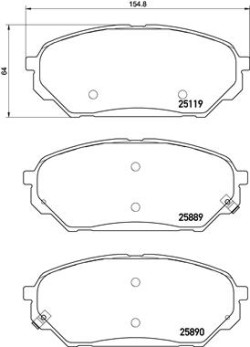 P30071N Sada brzdových destiček, kotoučová brzda PRIME LINE - Ceramic BREMBO