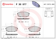 P 30 077 Brzdové destičky BREMBO