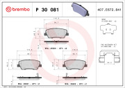 P 30 081 Brzdové destičky BREMBO