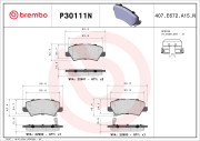 P30111N Sada brzdových destiček, kotoučová brzda PRIME LINE - Ceramic BREMBO