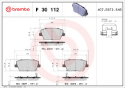 P 30 112 Brzdové destičky BREMBO