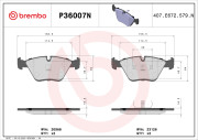 P36007N Sada brzdových destiček, kotoučová brzda PRIME LINE - Ceramic BREMBO