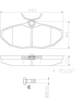 P36013N Sada brzdových destiček, kotoučová brzda PRIME LINE - Ceramic BREMBO