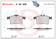 P 36 026 Brzdové destičky BREMBO