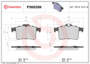 P36026N Sada brzdových destiček, kotoučová brzda PRIME LINE - Ceramic BREMBO