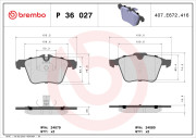 P 36 027 Brzdové destičky BREMBO