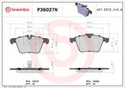 P36027N Sada brzdových destiček, kotoučová brzda PRIME LINE - Ceramic BREMBO