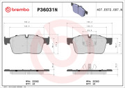 P36031N Sada brzdových destiček, kotoučová brzda PRIME LINE - Ceramic BREMBO