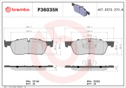 P36035N Sada brzdových destiček, kotoučová brzda PRIME LINE - Ceramic BREMBO