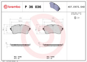 P 36 036 Brzdové destičky BREMBO