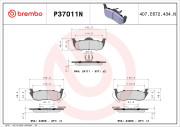 P37011N Sada brzdových destiček, kotoučová brzda PRIME LINE - Ceramic BREMBO