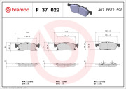 P 37 022 Brzdové destičky BREMBO