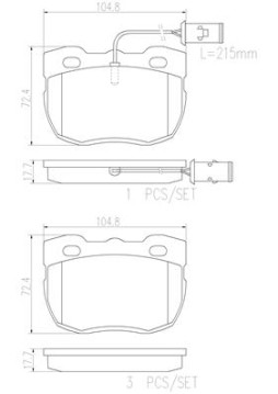 P44004N Sada brzdových destiček, kotoučová brzda PRIME LINE - Ceramic BREMBO