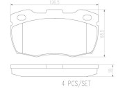 P44005N Sada brzdových destiček, kotoučová brzda PRIME LINE - Ceramic BREMBO