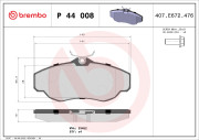 P 44 008 Brzdové destičky BREMBO