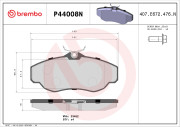 P44008N Sada brzdových destiček, kotoučová brzda PRIME LINE - Ceramic BREMBO