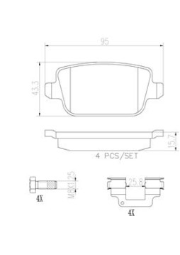 P44016N Sada brzdových destiček, kotoučová brzda PRIME LINE - Ceramic BREMBO