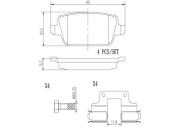 P44017N Sada brzdových destiček, kotoučová brzda PRIME LINE - Ceramic BREMBO