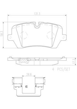 P44021N Sada brzdových destiček, kotoučová brzda PRIME LINE - Ceramic BREMBO