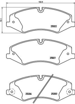 P 44 022 Sada brzdových destiček, kotoučová brzda PRIME LINE BREMBO