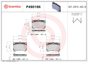 P49016N Sada brzdových destiček, kotoučová brzda PRIME LINE - Ceramic BREMBO