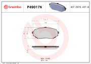 P49017N Sada brzdových destiček, kotoučová brzda PRIME LINE - Ceramic BREMBO