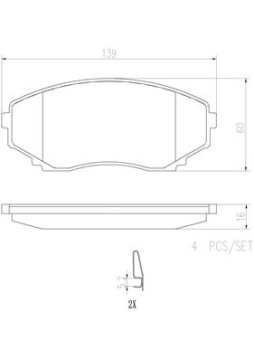 P49028N Sada brzdových destiček, kotoučová brzda PRIME LINE - Ceramic BREMBO