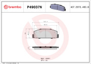 P49037N Sada brzdových destiček, kotoučová brzda PRIME LINE - Ceramic BREMBO