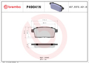 P49041N Sada brzdových destiček, kotoučová brzda PRIME LINE - Ceramic BREMBO