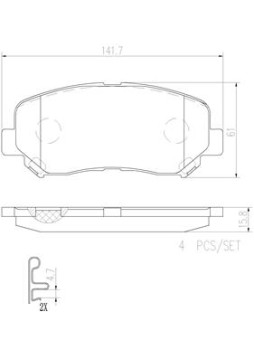 P49045N Sada brzdových destiček, kotoučová brzda PRIME LINE - Ceramic BREMBO