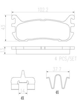 P49046N Sada brzdových destiček, kotoučová brzda PRIME LINE - Ceramic BREMBO