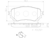 P49048N Sada brzdových destiček, kotoučová brzda PRIME LINE - Ceramic BREMBO