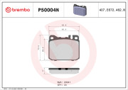 P50004N Sada brzdových destiček, kotoučová brzda PRIME LINE - Ceramic BREMBO