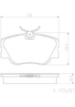 P50008N Sada brzdových destiček, kotoučová brzda PRIME LINE - Ceramic BREMBO