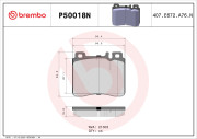 P50018N Sada brzdových destiček, kotoučová brzda PRIME LINE - Ceramic BREMBO