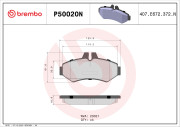 P50020N Sada brzdových destiček, kotoučová brzda PRIME LINE - Ceramic BREMBO