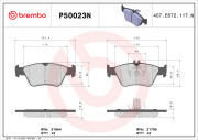 P50023N BREMBO sada brzdových platničiek kotúčovej brzdy P50023N BREMBO