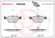 P50026N BREMBO sada brzdových platničiek kotúčovej brzdy P50026N BREMBO