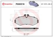 P50031N Sada brzdových destiček, kotoučová brzda PRIME LINE - Ceramic BREMBO