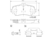 P50035N Sada brzdových destiček, kotoučová brzda PRIME LINE - Ceramic BREMBO