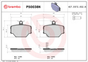 P50038N Sada brzdových destiček, kotoučová brzda PRIME LINE - Ceramic BREMBO