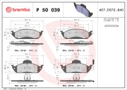 P 50 039 Brzdové destičky BREMBO