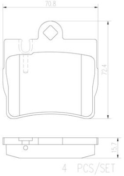 P50042N Sada brzdových destiček, kotoučová brzda PRIME LINE - Ceramic BREMBO