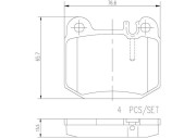 P50043N Sada brzdových destiček, kotoučová brzda PRIME LINE - Ceramic BREMBO