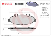 P50050N Sada brzdových destiček, kotoučová brzda PRIME LINE - Ceramic BREMBO