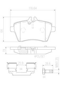 P50056N BREMBO sada brzdových platničiek kotúčovej brzdy P50056N BREMBO