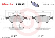 P50063N Sada brzdových destiček, kotoučová brzda PRIME LINE - Ceramic BREMBO