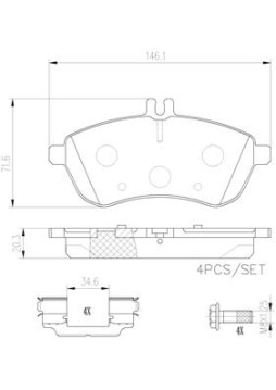 P50067N Sada brzdových destiček, kotoučová brzda PRIME LINE - Ceramic BREMBO