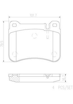 P50073N Sada brzdových destiček, kotoučová brzda PRIME LINE - Ceramic BREMBO